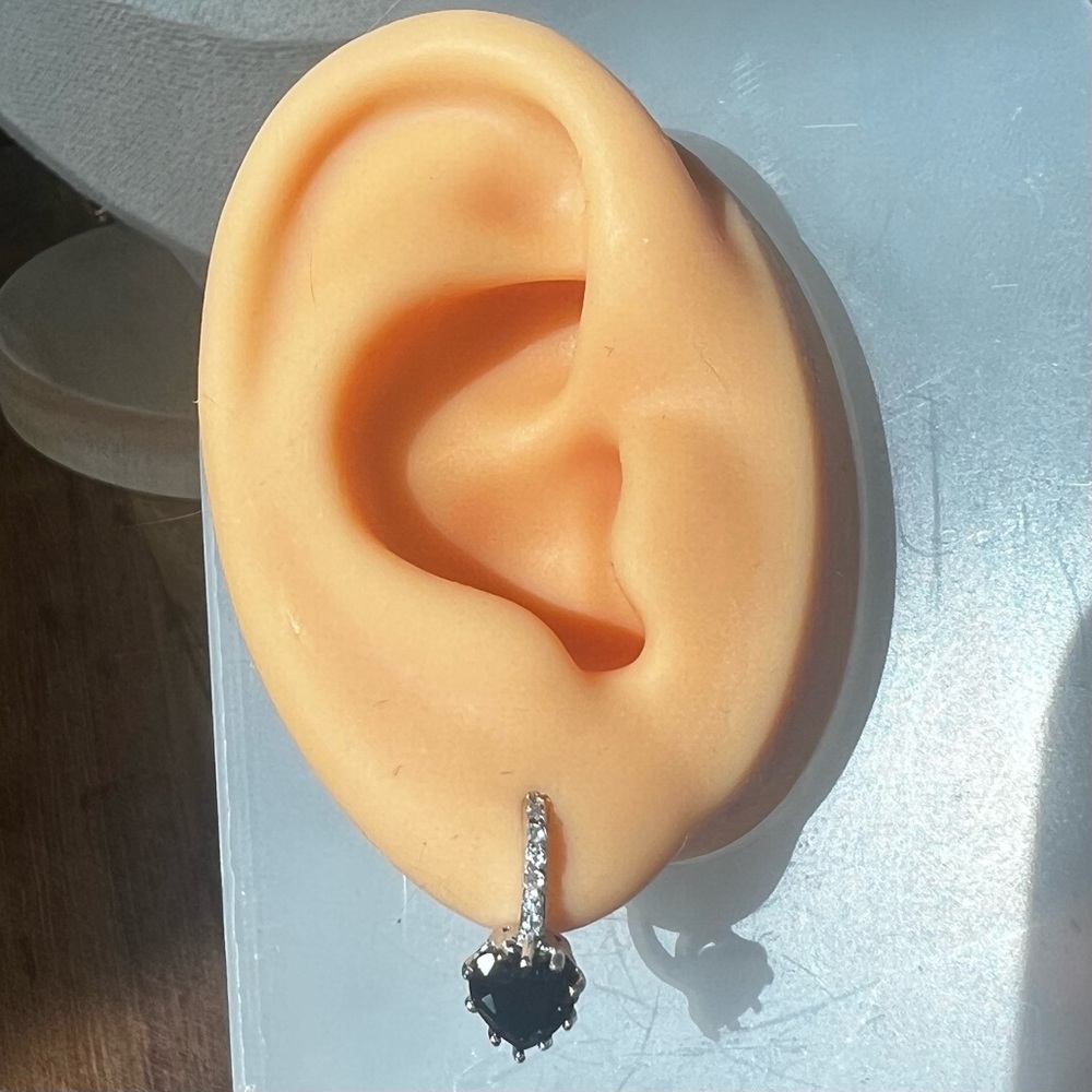 Elegant Black and Silver Drop Earrings